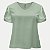 BLUSA LUNENDER MANGA CURTA MAIS MULHER VISCOSE VERDE FEMININA ADULTO - Imagem 1