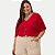 BLUSA LUNENDER MANGA CURTA MAIS MULHER VISCOSE ESTAPADA VERMELHA FEMININA ADULTO - Imagem 1