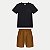 CONJUNTO VERÃO ALAKAZOO BERMUDA E CAMISETA MALHA PRETO MASCULINO INFANTIL - Imagem 1