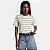 BLUSA HERING MANGA CURTA T-SHIRT ALGODÃO LISTRADA OFFWHITE FEMININO ADULTO - Imagem 1
