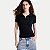 BLUSA HERING MANGA CURTA POLO MALHA CANELADA PRETO FEMININO ADULTO - Imagem 1