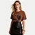 BLUSA LUNENDER MANGA CURTA T-SHIRT ALGODÃO SILKADA MARROM FEMININO ADULTO - Imagem 1