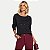 BLUSA DOCE TRAMA MANGA LONGA MALHA PRETO FEMININO ADULTO - Imagem 1