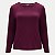 BLUSA LUNENDER MANGA LONGA MAIS MULHER VISCOLYCRA VINHO FEMININO ADULTO - Imagem 1