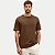 CAMISETA FICO MANGA CURTA COMFORT LISA GOLA REDONDA MARROM UNISEX ADULTO - Imagem 1