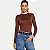 BLUSA DOCE TRAMA MANGA LONGA BODY MALHA CAFÉ FEMININO ADULTO - Imagem 1