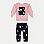 CONJUNTO INVERNO ALAKAZOO CALÇA E BLUSÃO CARECA MOLETOM ROSA FEMININO INFANTIL - Imagem 1