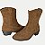 BOTA MOLECA CANO CURTO TEXANA SALTO MÉDIO MARROM FEMININO ADULTO - Imagem 4