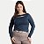 BLUSA LUNENDER MANGA LONGA MULHER MALHA CANELADA AZUL MARINHO FEMININO ADULTO - Imagem 1