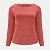 BLUSA LUNENDER MANGA LONGA MULHER MALHA CANELADA LARANJA FEMININO ADULTO - Imagem 1
