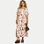 VESTIDO DOCE TRAMA 3/4 VISCOSE ESTAMPADO LONGO MARROM FEMININO ADULTO - Imagem 1