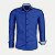 CAMISA AMIL MANGA LONGA SLIM ALGODÃO LISA AZUL ROYAL MASCULINO ADULTO - Imagem 1