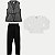 CONJUNTO INVERNO ANGERO CALÇA COM BLUSA MANGA LONGA E COLETE PRETO FEMININO INFANTIL - Imagem 1