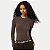 BLUSA HERING MANGA LONGA BODY ALGODÃO COM ELASTANO MARROM FEMININO ADULTO - Imagem 1