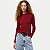 BLUSA HERING MANGA LONGA MALHA CANELADA GOLA ALTA VERMELHO FEMININO ADULTO - Imagem 1