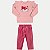 CONJUNTO INVERNO ANGERO CALÇA E BLUSÃO CARECA MOLETOM ROSA FEMININO INFANTIL - Imagem 1