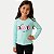 BLUSA BY GUS MANGA LONGA COTTOM SILKADA VERDE ÁGUA FEMININO INFANTIL - Imagem 1