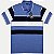 POLO GIORGIO BIANCO MANGA CURTA COMFORT MISTA LISTRADA AZUL ROYAL MASCULINO ADULTO - Imagem 1