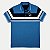 POLO GIORGIO BIANCO MANGA CURTA COMFORT MISTA LISTRADA AZUL ROYAL MASCULINO ADULTO - Imagem 1