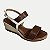 SANDALIA VIA SCARPA ANABELA MÉDIA NOGUE MARROM ESCURO FEMININO ADULTO - Imagem 2