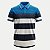 POLO GIORGIO BIANCO MANGA CURTA COMFORT MISTA LISTRADA AZUL ROYAL MASCULINO ADULTO - Imagem 1