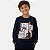 CAMISETA BY GUS MANGA LONGA COMFORT ALGODÃO SILKADO PRETO MASCULINO INFANTIL - Imagem 1