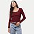 BLUSA HERING MANGA LONGA MALHA CANELADA VINHO FEMININO ADULTO - Imagem 1