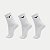 MEIA MIZUNO SOQUETE CANO MÉDIO KIT COM 3 MEIAS BRANCAS UNISEX ADULTO - Imagem 1
