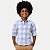 CAMISA ALFA MANGA LONGA COMFORT ALGODÃO XADREZ AZUL PASTEL MASCULINO INFANTIL - Imagem 1