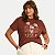 BLUSA DOCE TRAMA MANGA CURTA TSHIRT ALGODÃO CAFÉ FEMININO ADULTO - Imagem 1