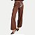 CALÇA OGNUS BRIM COM ELASTANO WIDE LEG MARROM FEMININO ADULTO - Imagem 1