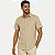 CAMISA AMIL MANGA CURTA COMFORT ALGODÃO SEM BOLSO BEGE MASCULINO ADULTO - Imagem 1