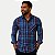 CAMISA AMIL MANGA LONGA COMFORT ALGODÃO XADREZ AZUL TURQUESA MASCULINO ADULTO - Imagem 1
