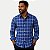 CAMISA AMIL MANGA LONGA COMFORT ALGODÃO XADREZ AZUL ROYAL MASCULINO ADULTO - Imagem 1