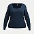 BLUSA LUNENDER MANGA LONGA MAIS MULHER MALHA AZUL MARINHO FEMININO ADULTO - Imagem 2