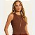 BLUSA DOCE TRAMA REGATA ALGODÃO E ELASTANO CAFÉ FEMININO ADULTO - Imagem 1