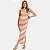 VESTIDO DOCE TRAMA REGATA MALHA CANELADA LISTRADO TERRACOTA FEMININO ADULTO - Imagem 1