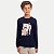 CAMISETA BY GUS MANGA LONGA COMFORT ALGODÃO SILKADO AZUL MARINHO MASCULINO INFANTIL - Imagem 1