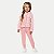 CONJUNTO INVERNO ANGERO CALÇA E JAQUETA COM CAPUZ MOLETOM ROSA FEMININO INFANTIL - Imagem 1
