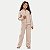 CONJUNTO INVERNO ANGERO CALÇA E JAQUETA COM CAPUZ MOLETOM BEGE FEMININO INFANTIL - Imagem 1