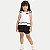 CONJUNTO VERÃO ALAKAZOO SHORT E BLUSA MANGA CURTA MALHA BRANCO E PRETO FEMININO INFANTIL - Imagem 1