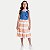 CONJUNTO VERÃO VIGAT SAIA MIDI E BLUSA REGATA JEANS MÉDIO FEMININO INFANTIL - Imagem 1