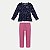 CONJUNTO INVERNO ALAKAZOO CALÇA LEGGING E BLUSA MANGA LONGA AZUL MARINHO FEMININO INFANTIL - Imagem 1