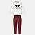 CONJUNTO INVERNO ALAKAZOO CALÇA VELUDO E BLUSÃO MOLETOM OFFWHITE FEMININO INFANTIL - Imagem 1