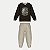 CONJUNTO INVERNO ALAKAZOO CALÇA E BLUSÃO CARECA MOLETOM MARROM MASCULINO INFANTIL - Imagem 2