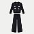 CONJUNTO INVERNO ALAKAZOO CALÇA E JAQUETA MOLETINHO PRETO FEMININO INFANTIL - Imagem 2