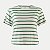 BLUSA LUNENDER MANGA CURTA LINHO LISTRADA VERDE FEMININO ADULTO - Imagem 2