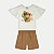 CONJUNTO VERÃO ALAKAZOO SHORT E BLUSA MANGA CURTA ALGODÃO CARAMELO FEMININO INFANTIL - Imagem 2