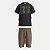 CONJUNTO VERÃO ALAKAZOO BERMUDA MOLETOM E CAMISETA MANGA CURTA PRETO MASCULINO INFANTIL - Imagem 1
