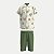 CONJUNTO VERÃO ALAKAZOO BERMUDA MOLETOM E CAMISA MANGA CURTA VERDE MASCULINO INFANTIL - Imagem 2